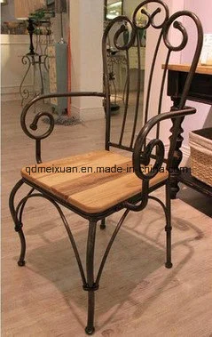 아메리칸 크리에이티브 리얼 우드 의자, 호텔 카페 의자, 연철 다이닝 의자, 옛 방식을 복원한 레저 의자, 팔걸이(M-X3343)